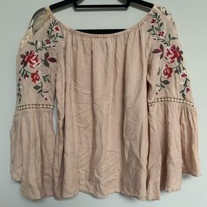 tan blouse